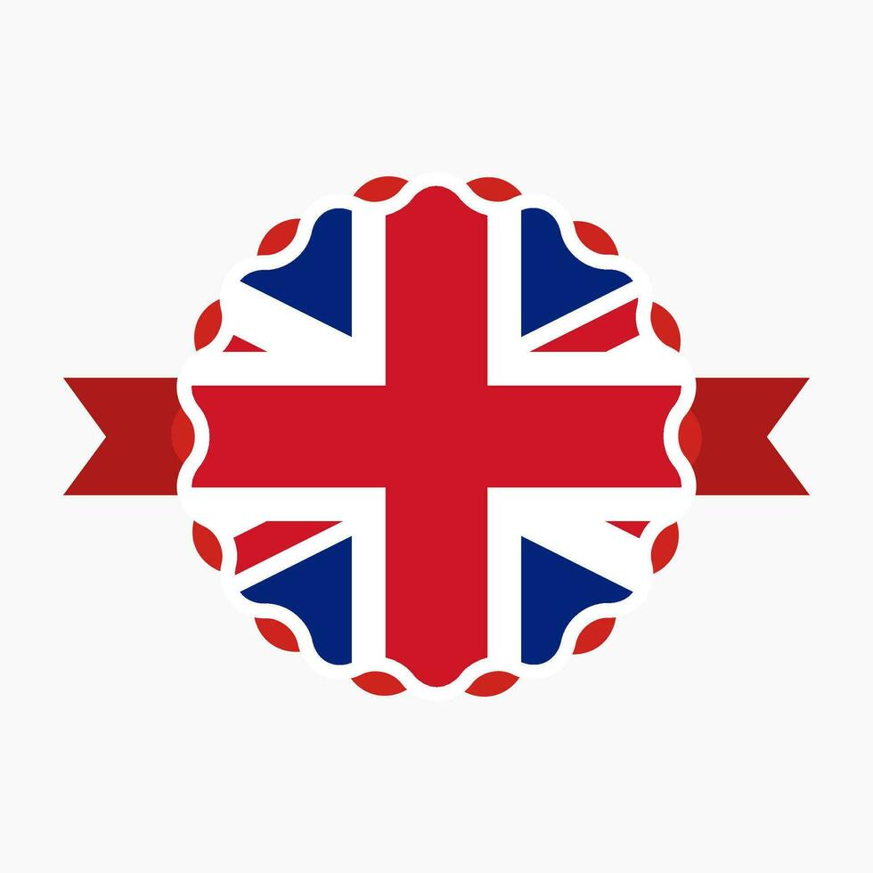 Creative United Kingdom Flag Emblem Badge vector