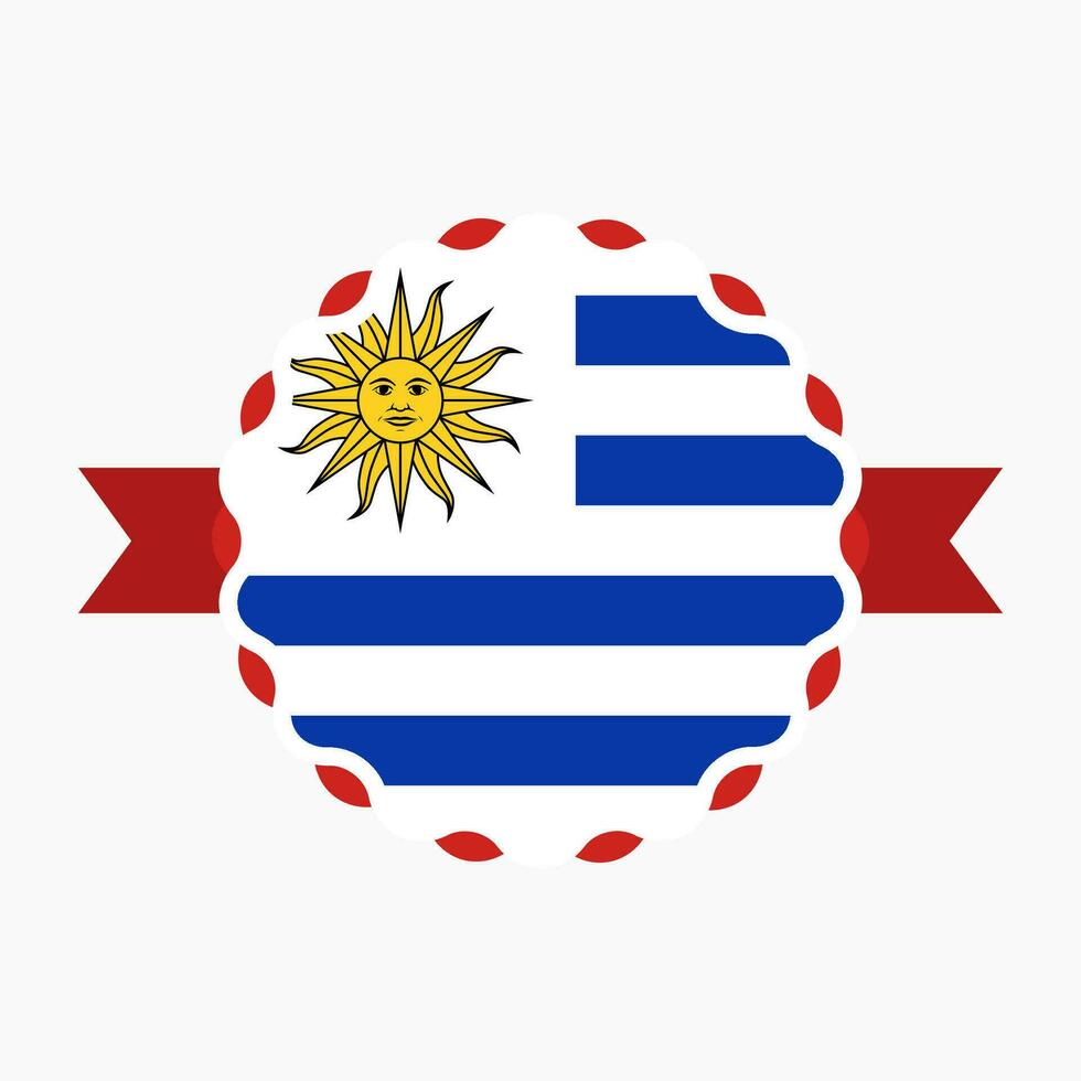 Creative Uruguay Flag Emblem Badge vector