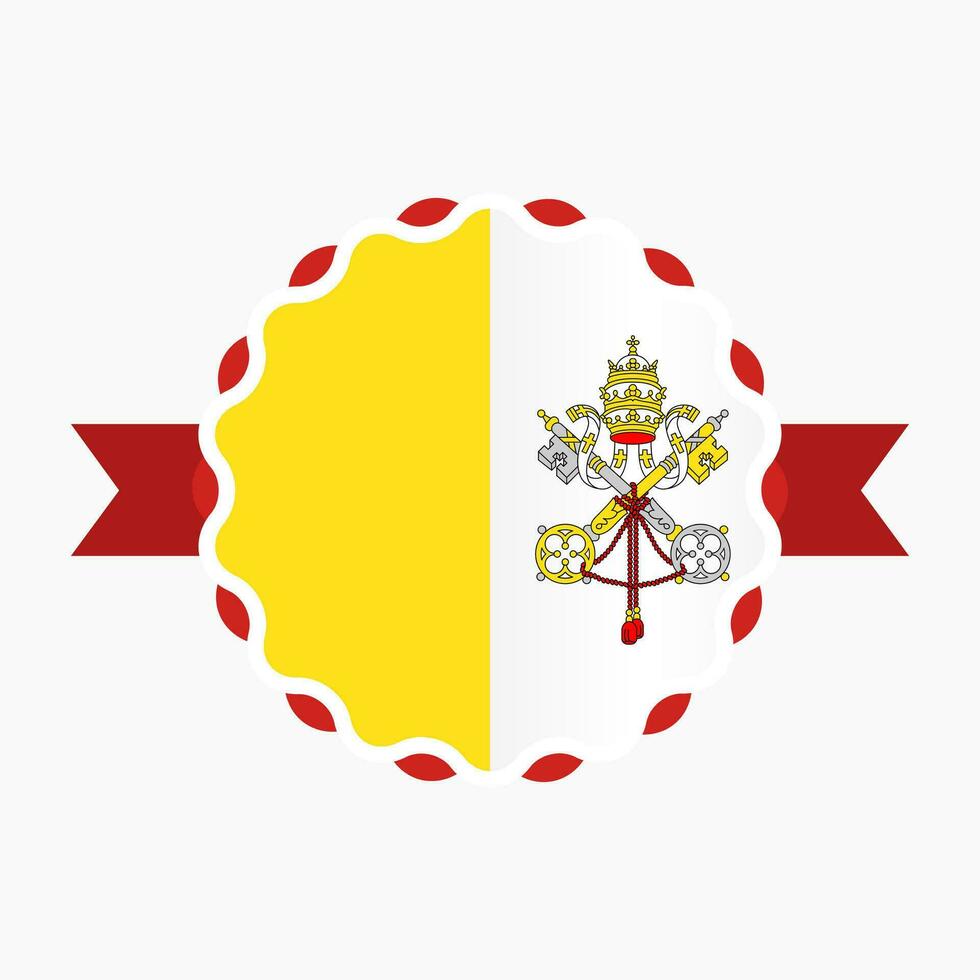 Creative Vatican Flag Emblem Badge vector