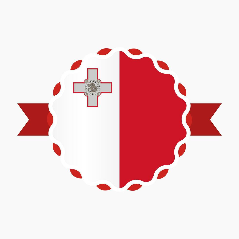 Creative Malta Flag Emblem Badge vector