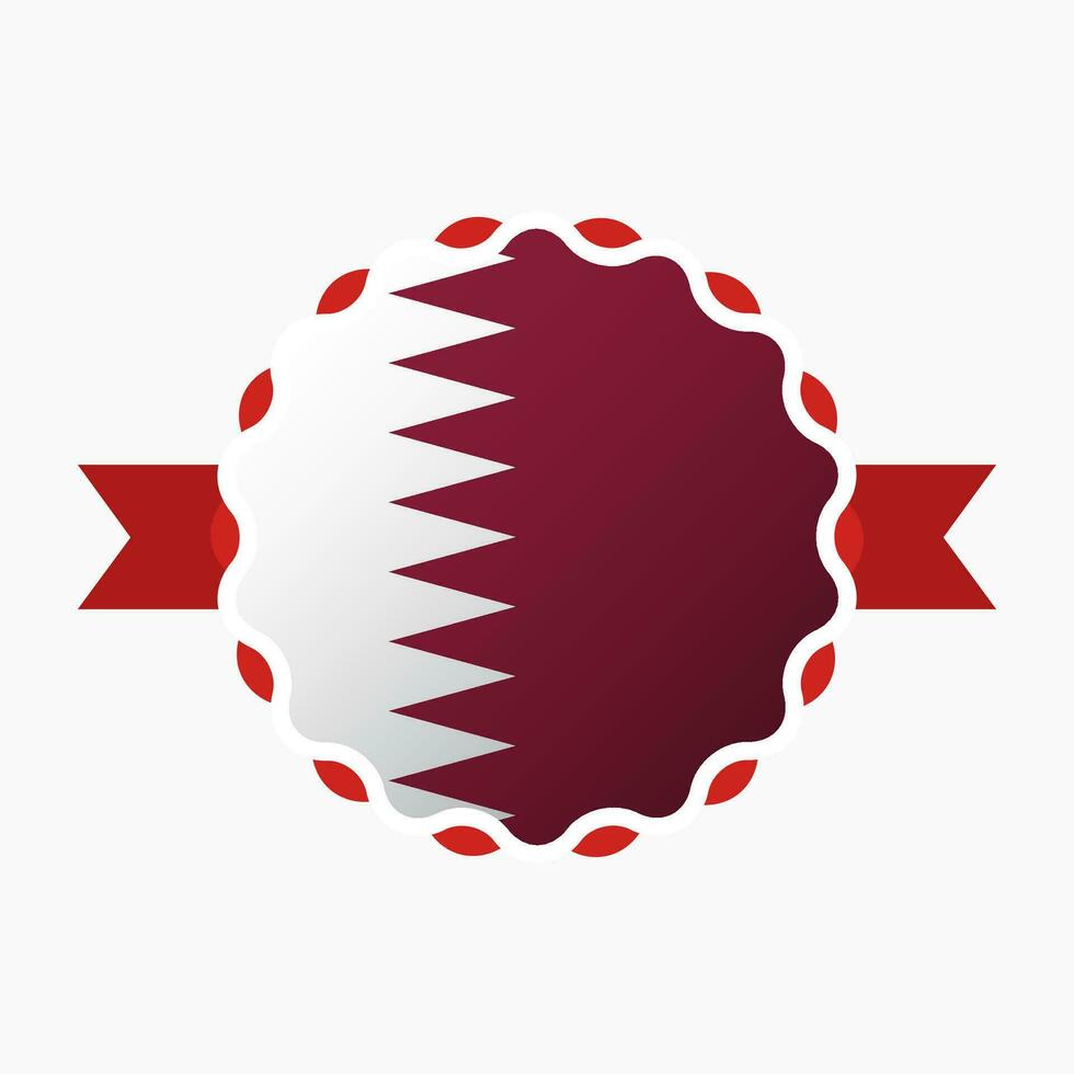 Creative Qatar Flag Emblem Badge vector