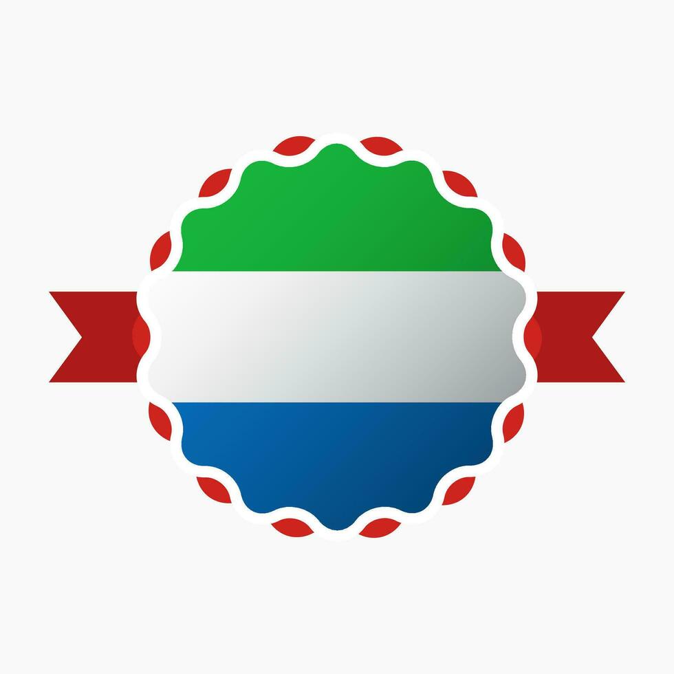 Creative Sierra Leone Flag Emblem Badge vector