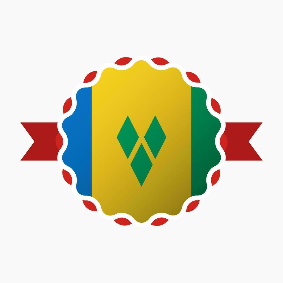 Creative Saint Vincent and the Grenadines Flag Emblem Badge vector