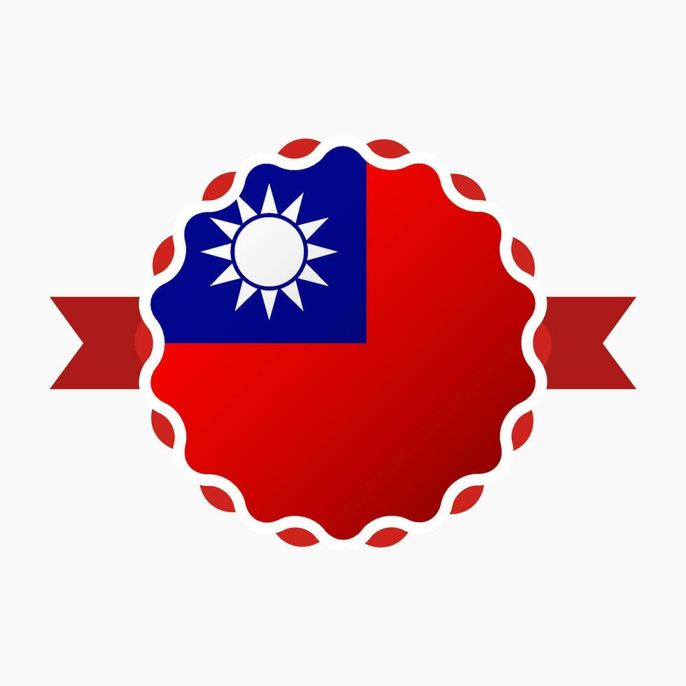 Creative Taiwan Flag Emblem Badge vector