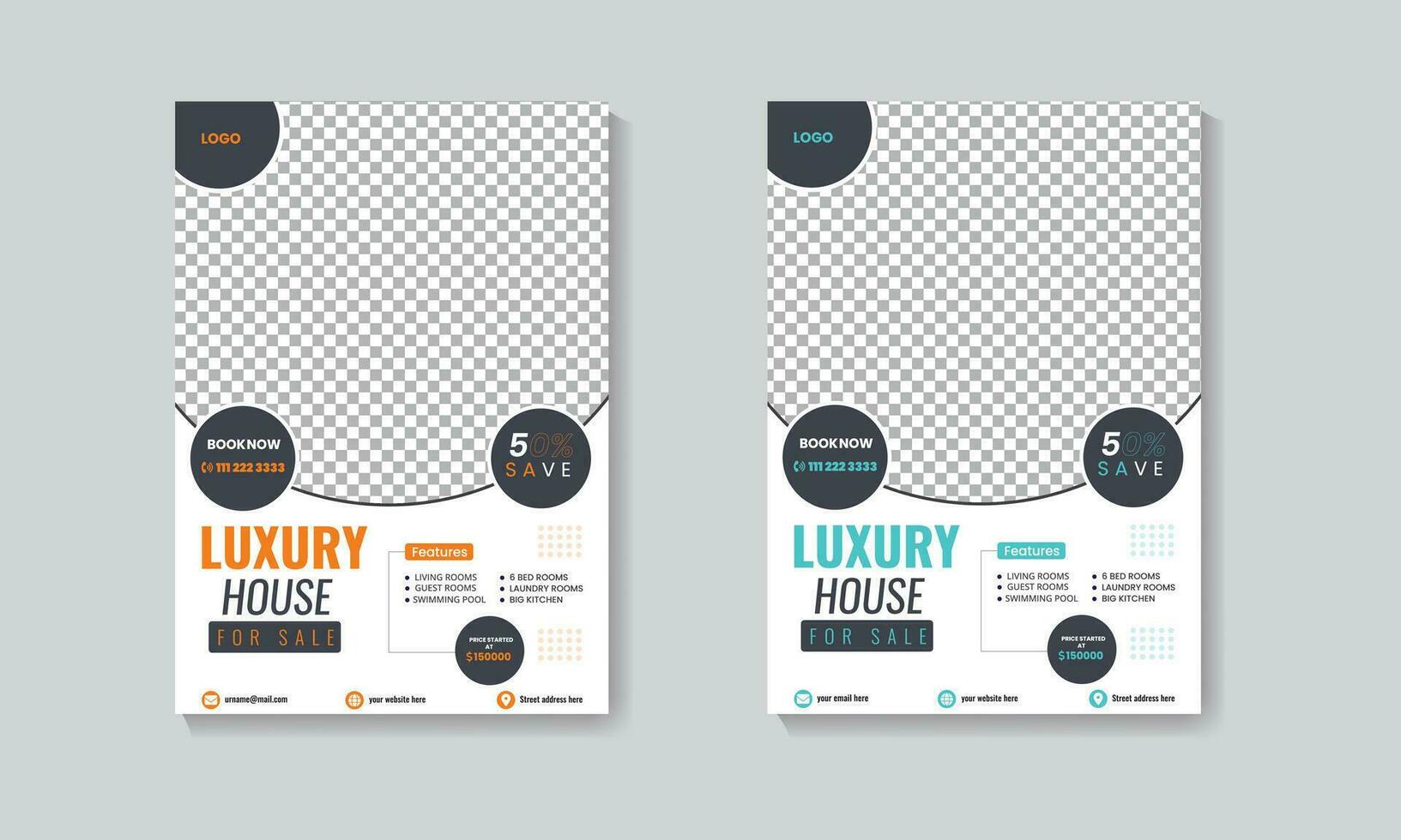 Simple and Unique House Sale Flyer Design Template vector
