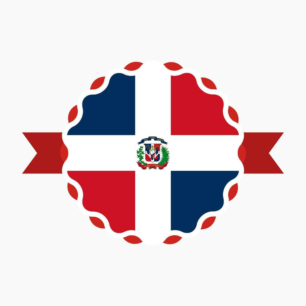 Creative Dominican Republic Flag Emblem Badge vector