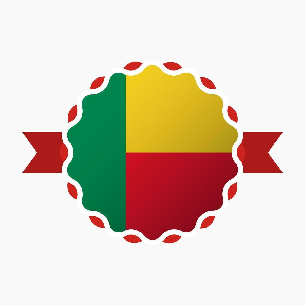 Creative Benin Flag Emblem Badge vector