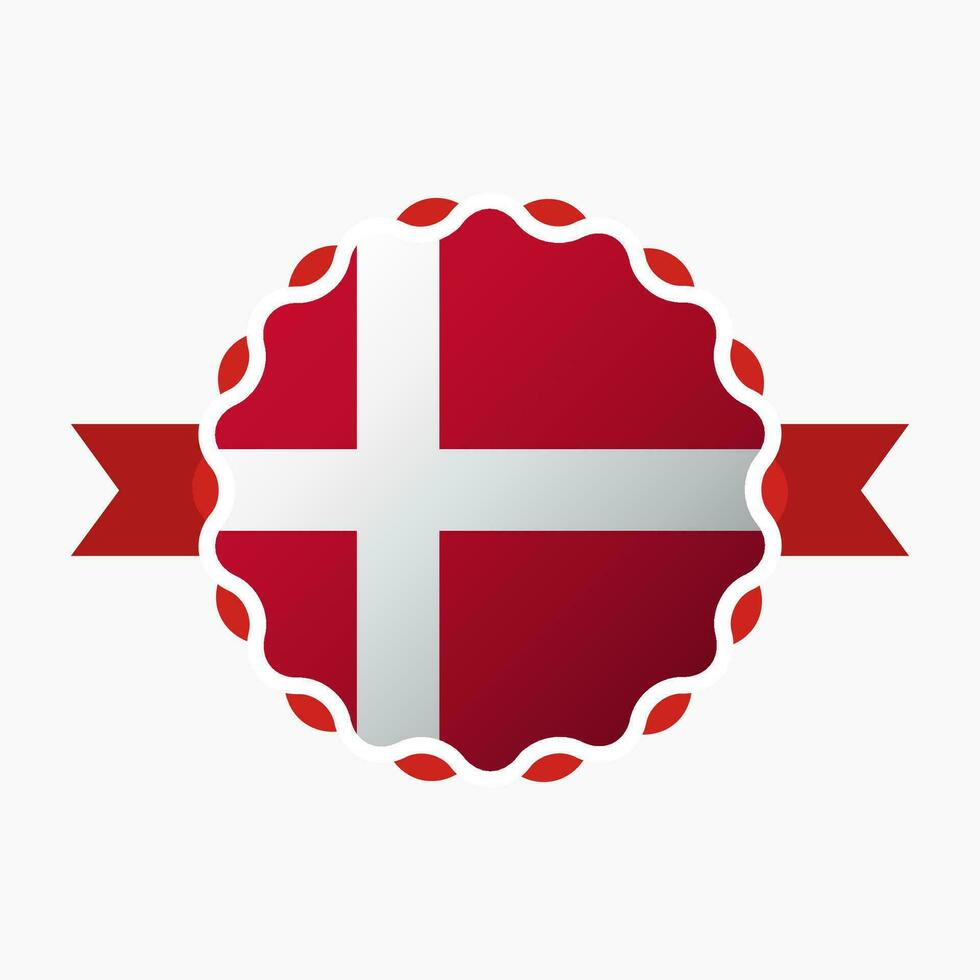 Creative Denmark Flag Emblem Badge vector