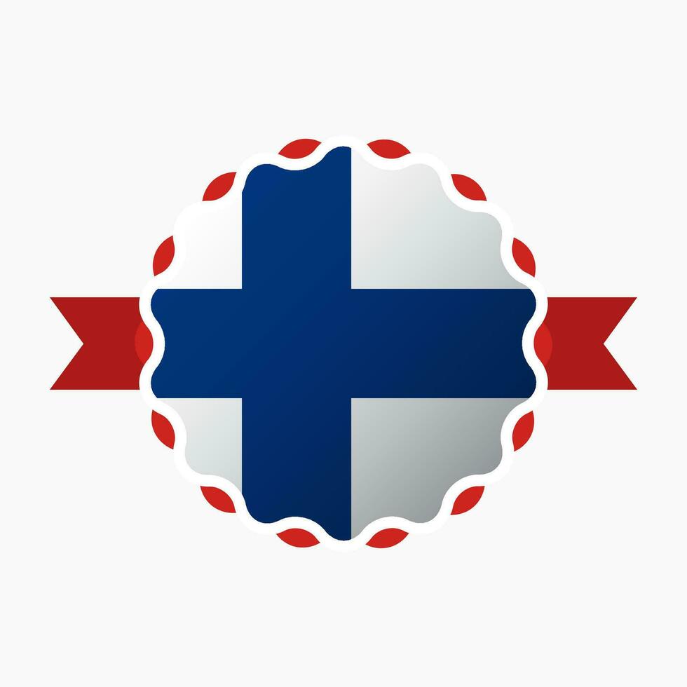 Creative Finland Flag Emblem Badge vector