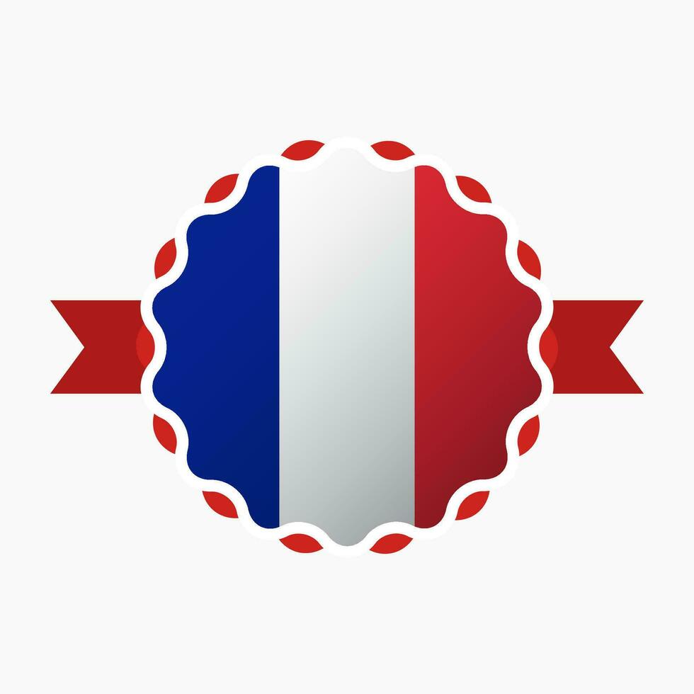 Creative France Flag Emblem Badge vector