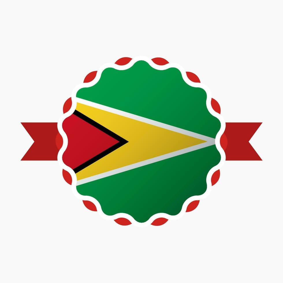 Creative Guyana Flag Emblem Badge vector