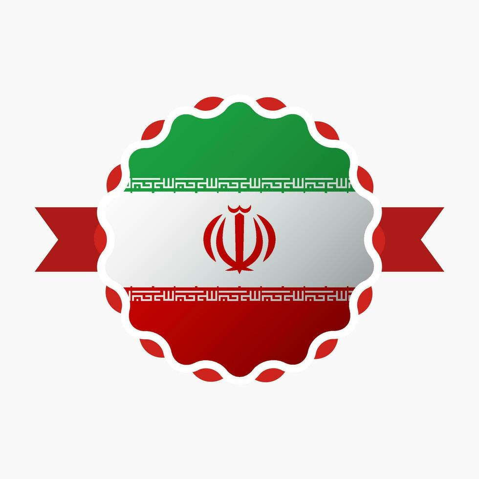 Creative Iran Flag Emblem Badge vector