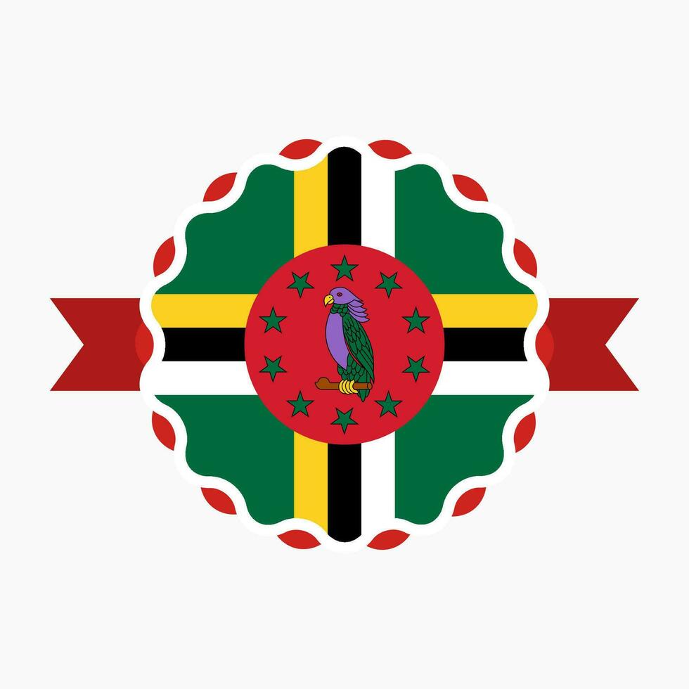 Creative Dominica Flag Emblem Badge vector