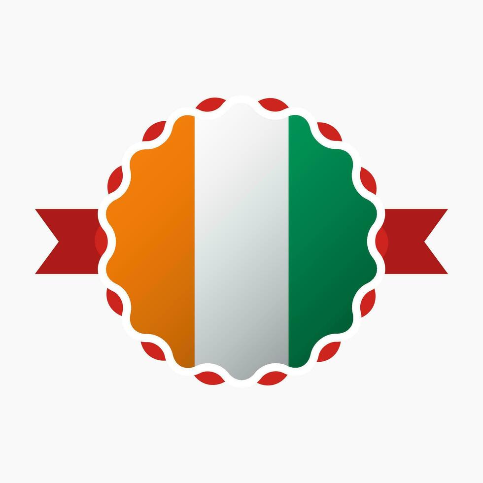 Creative Ivory Coast Flag Emblem Badge vector