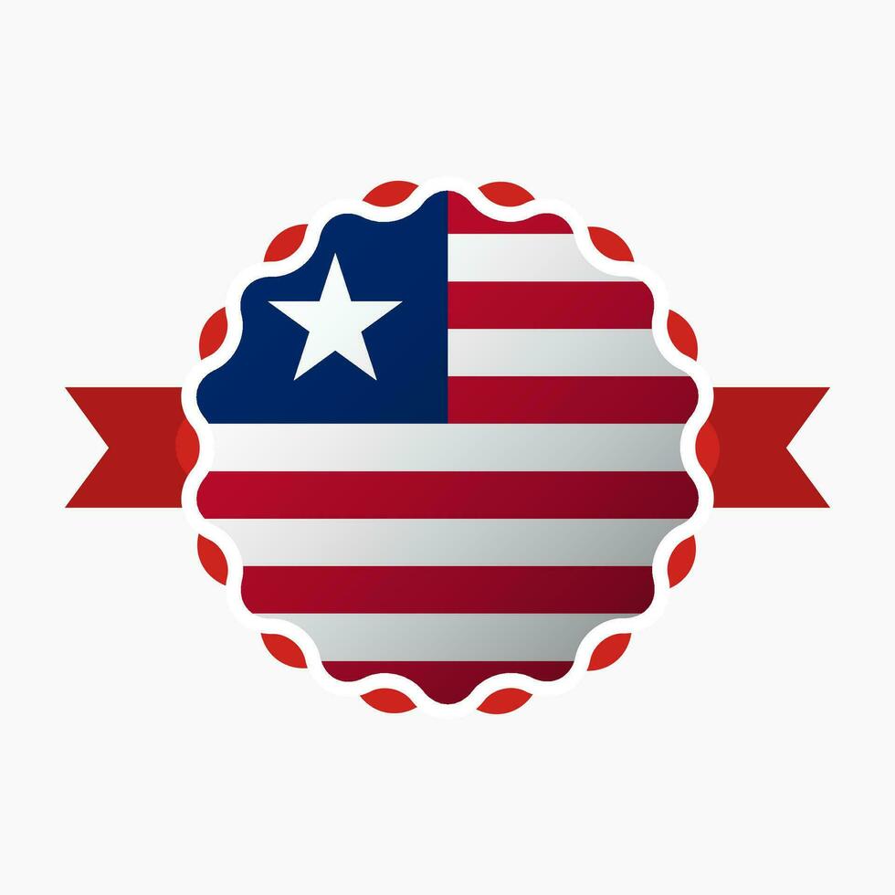 Creative Liberia Flag Emblem Badge vector