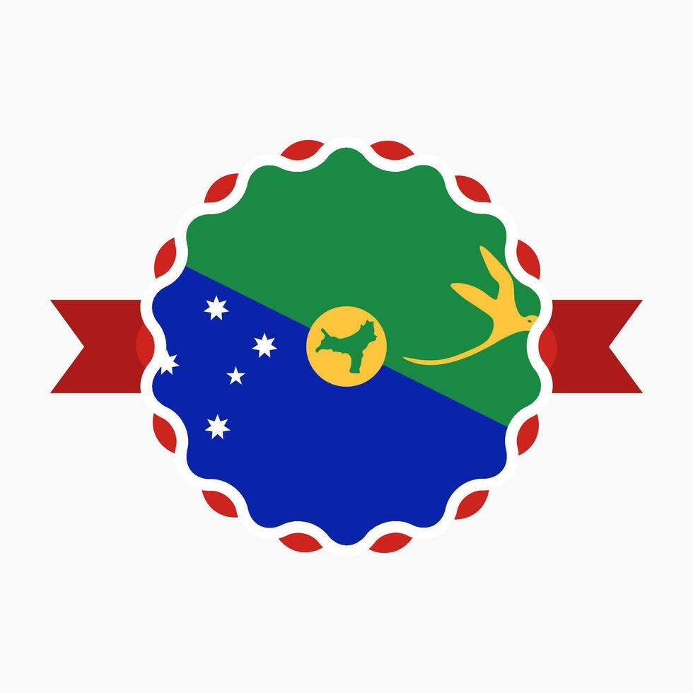 Creative Christmas Island Flag Emblem Badge vector