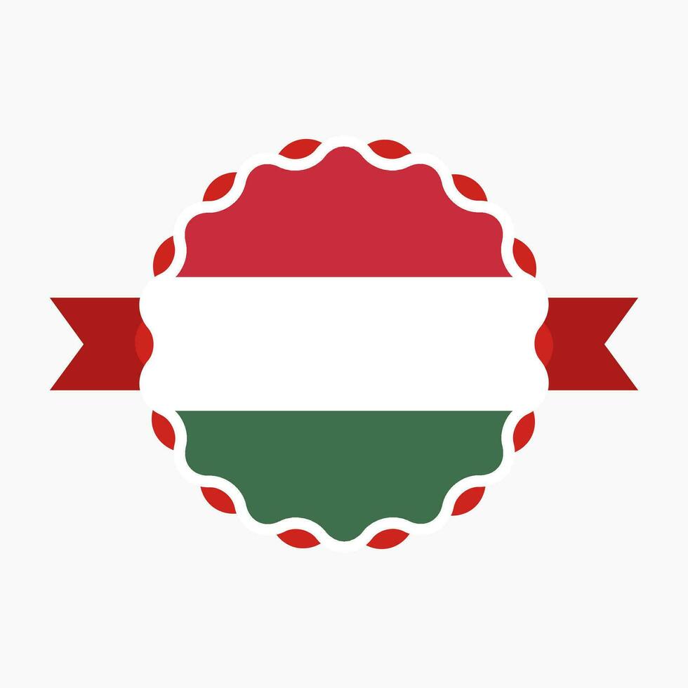 Creative Hungary Flag Emblem Badge vector