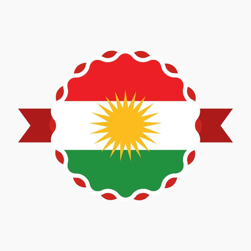 Creative Iraqi Kurdistan Flag Emblem Badge vector