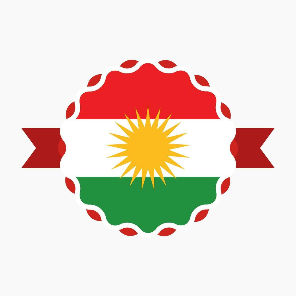 Creative Iraqi Kurdistan Flag Emblem Badge vector