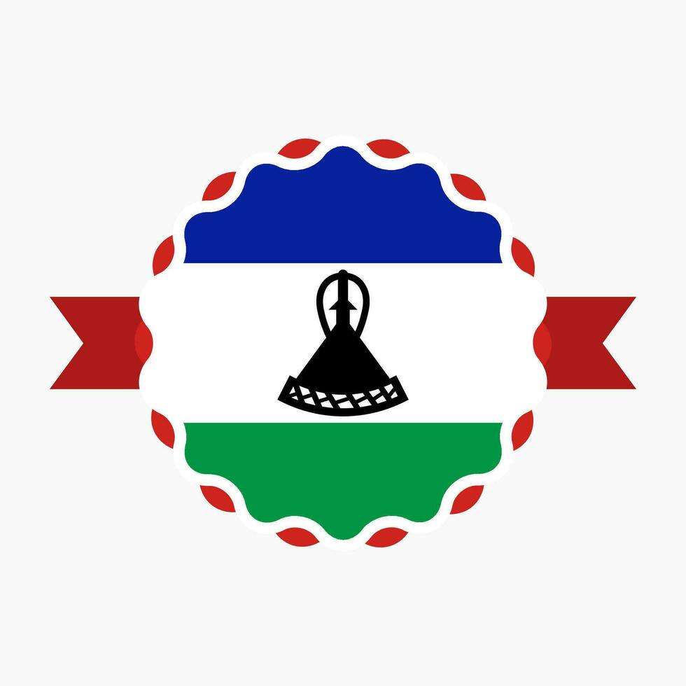 Creative Lesotho Flag Emblem Badge vector