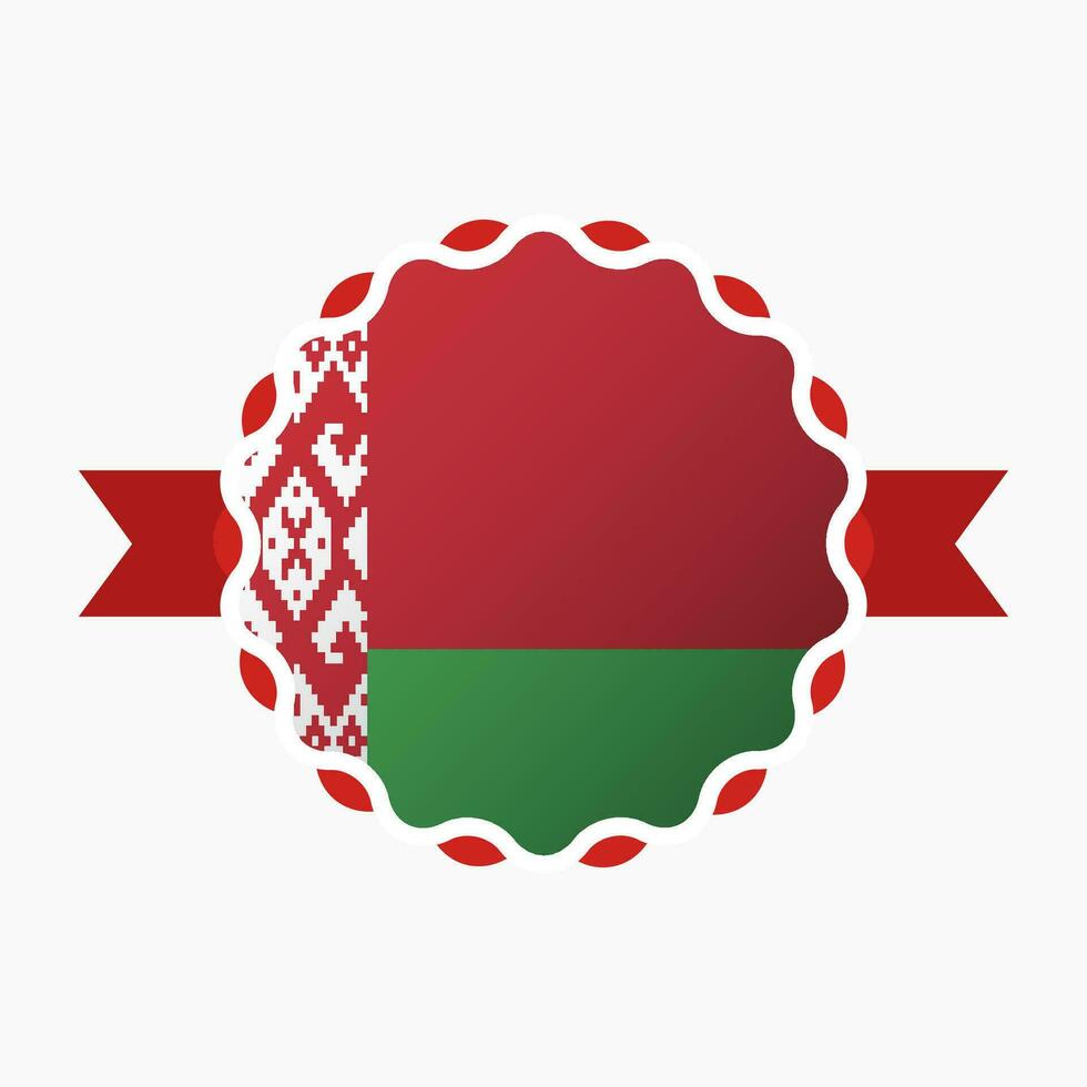 Creative Belarus Flag Emblem Badge vector