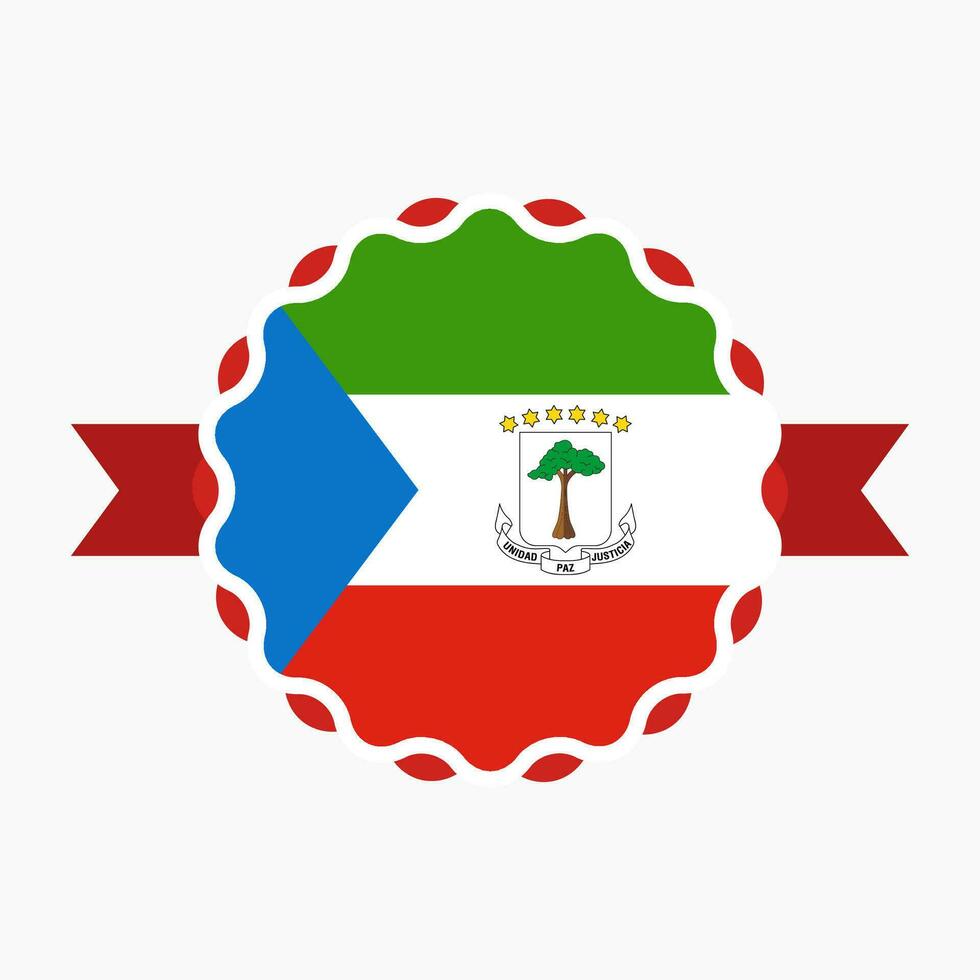 Creative Equatorial Guinea Flag Emblem Badge vector