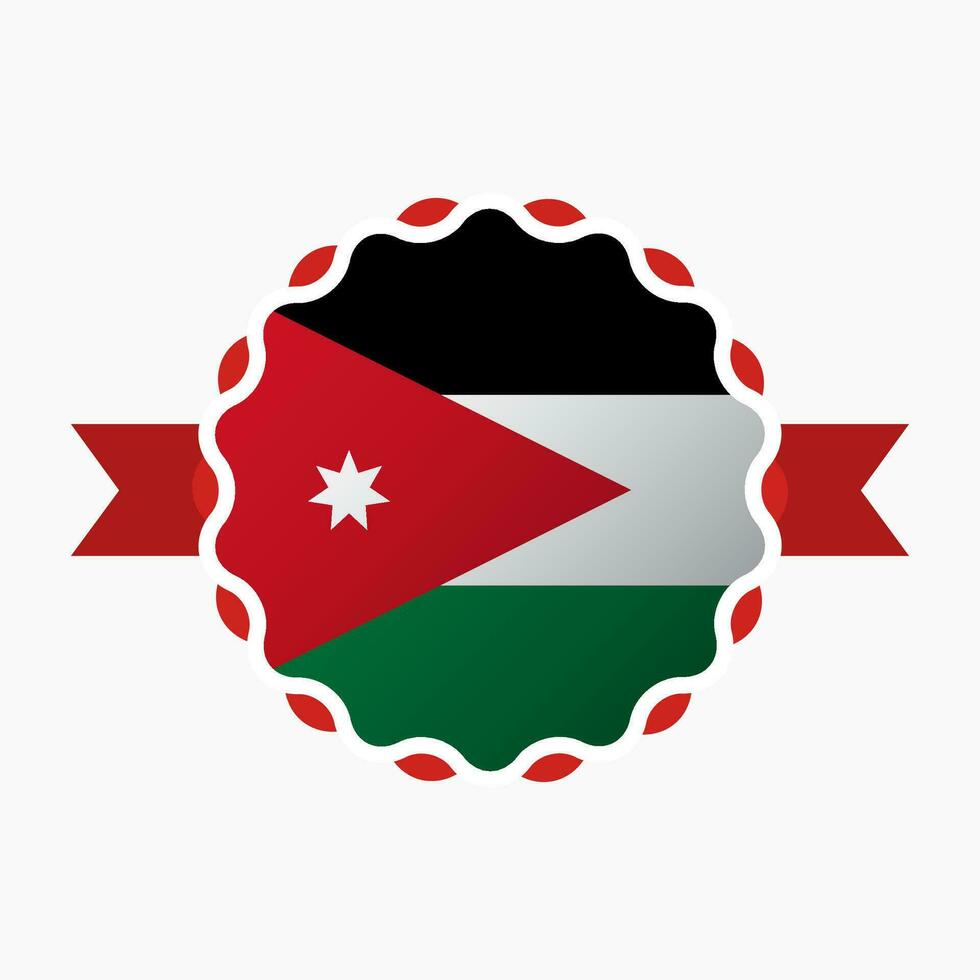 Creative Jordan Flag Emblem Badge vector