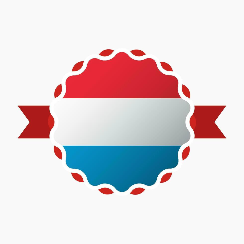 Creative Luxembourg Flag Emblem Badge vector
