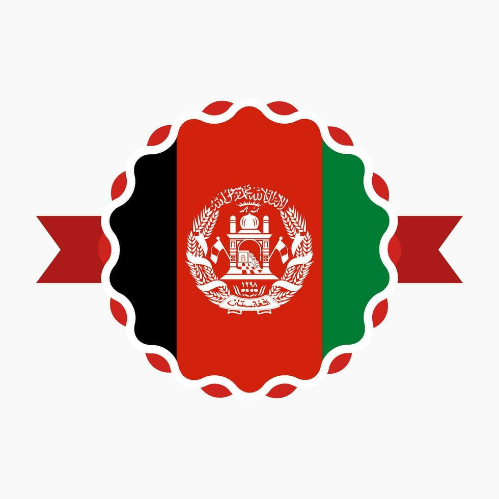 Creative Afghanistan Flag Emblem Badge vector