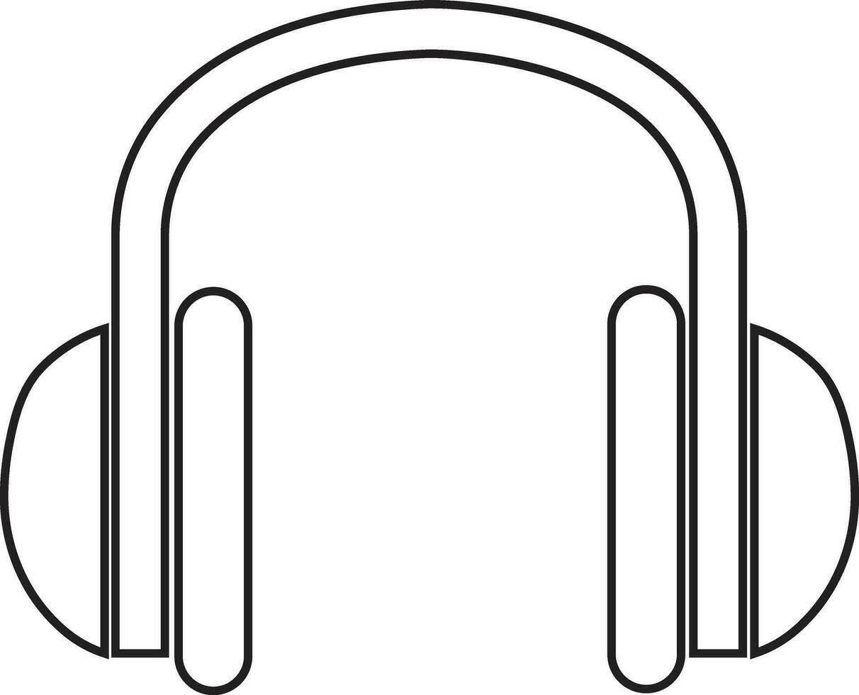 Headphone headset icon in line style. isolated on transparent background. Audio gadget business concept. Customer service or customer support headset or earphone vector for apps and websites