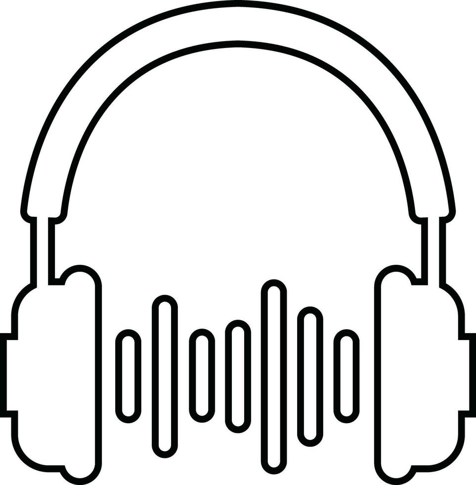 Headphone headset icon in line style. isolated on transparent background. Audio gadget business concept. Customer service or customer support headset or earphone vector for apps and websites