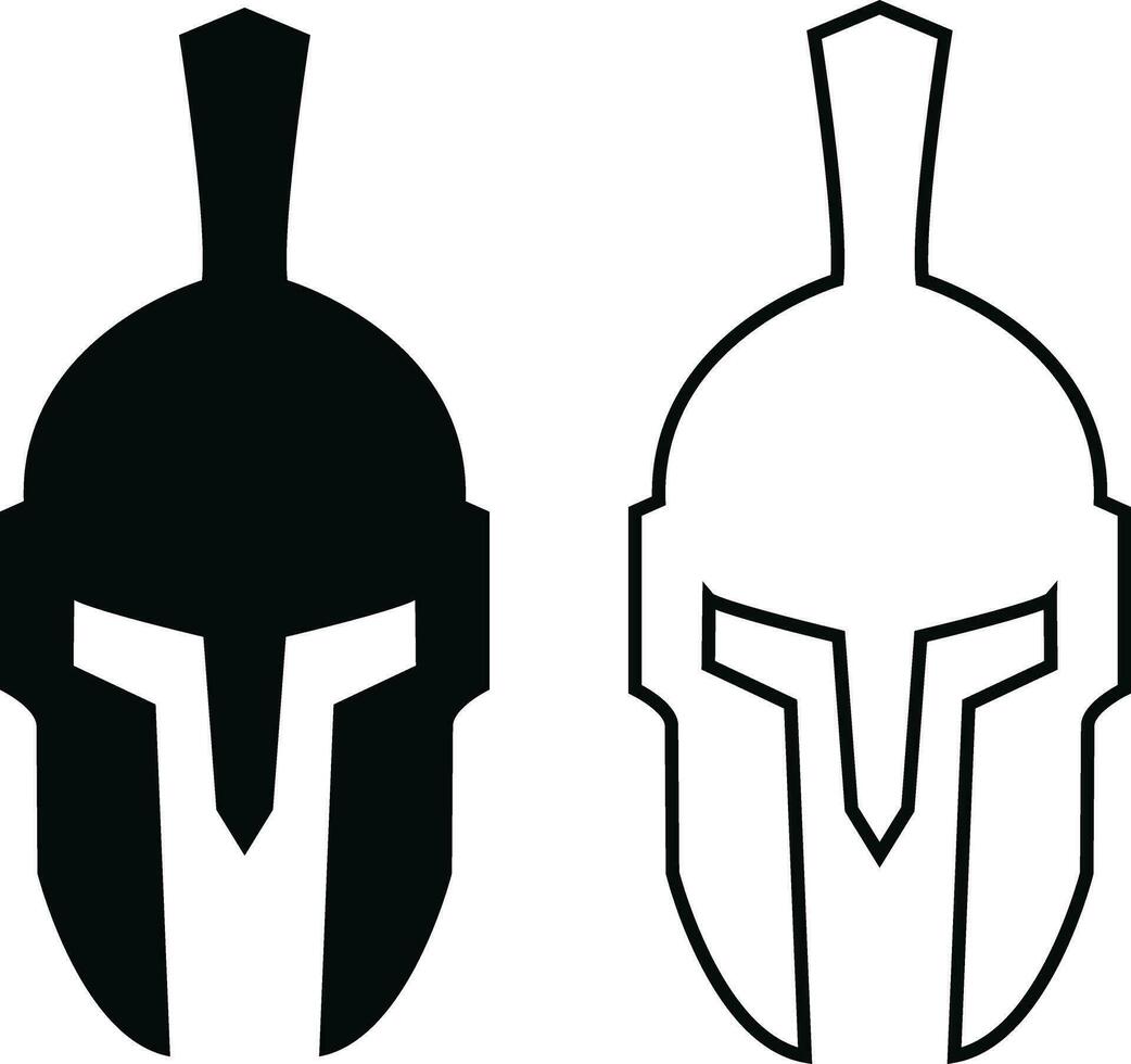 espartano casco icono en departamento, línea estilo conjunto aislado en transparente antecedentes utilizar para la seguridad griego gladiador diseño elementos emblemas crear para logo, etiqueta, firmar, símbolo. vector para aplicaciones y sitio web