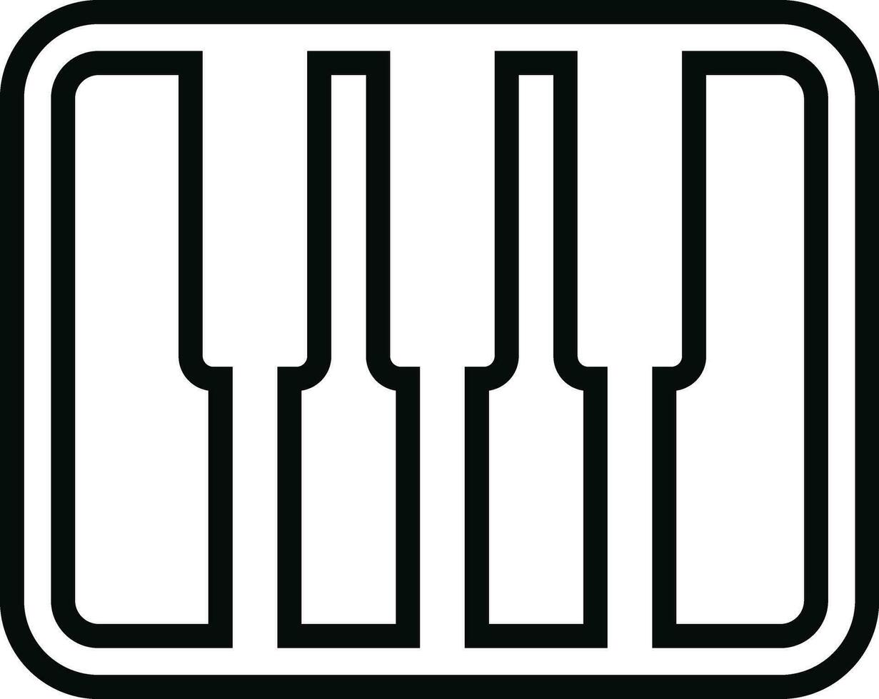 piano icon in line style. isolated on transparent background. use for Musical waves key signs. design element logo template technology symbol vector for apps and website