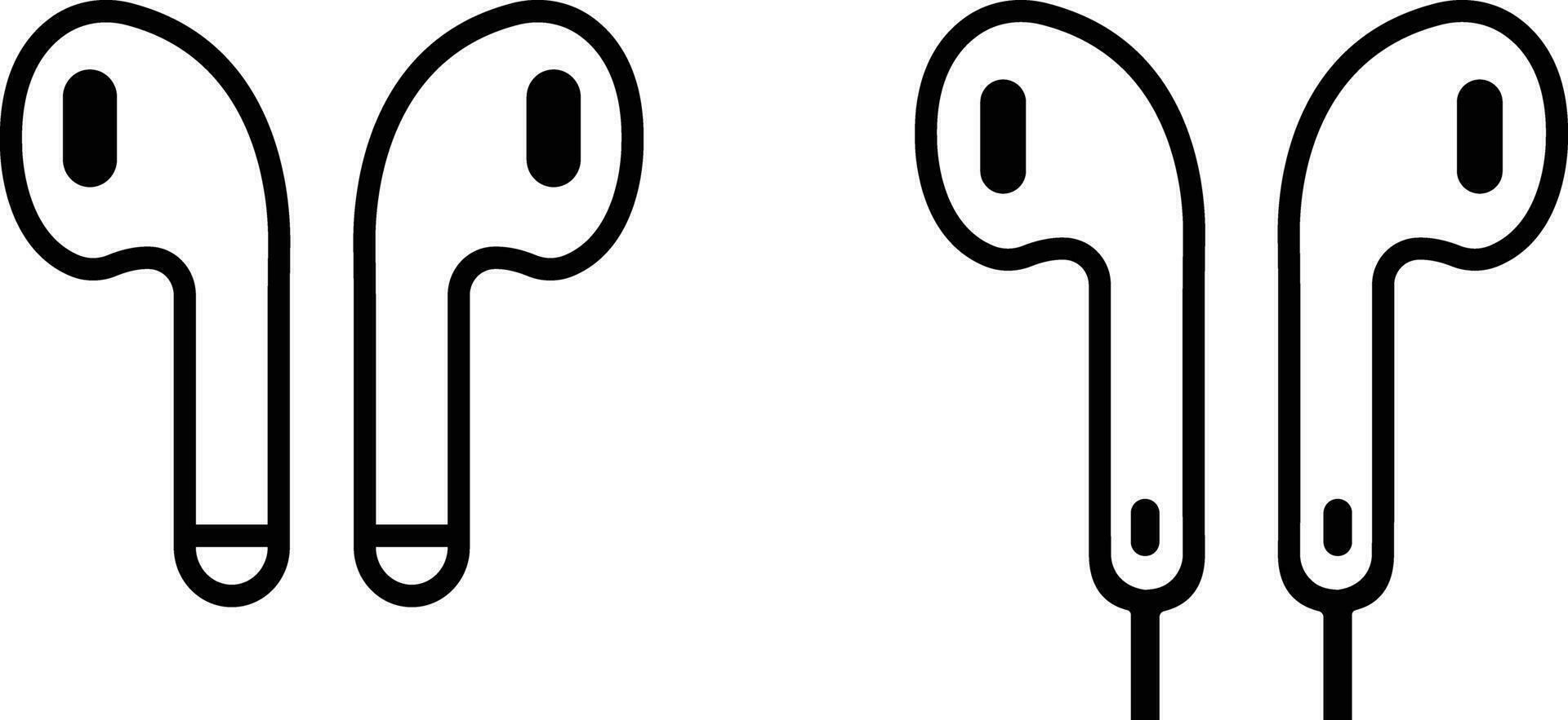earphone headset icon in line style set. isolated on transparent background. Audio gadget business concept. collection for Customer service or support headset or Headphone vector for apps websites
