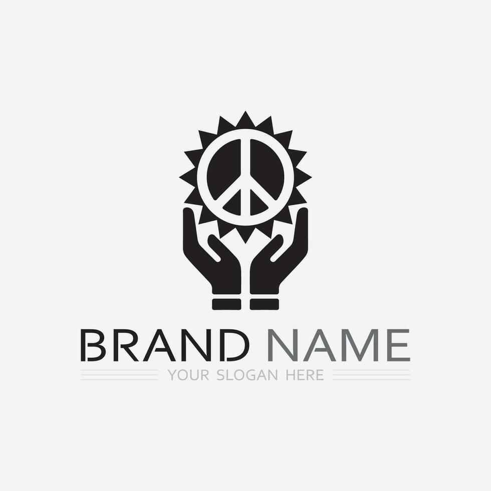 peace logo and design vector illustration concept design