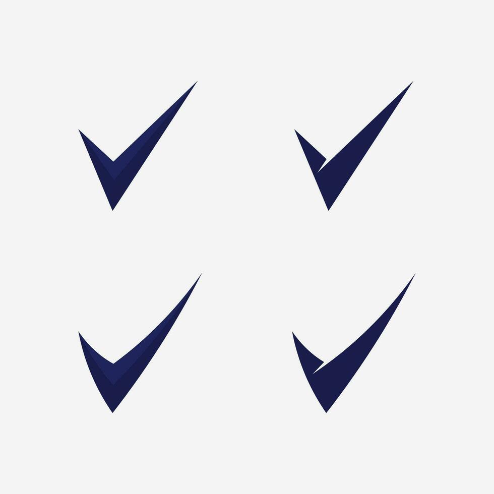 símbolo de marca de verificación e icono de logotipo vector