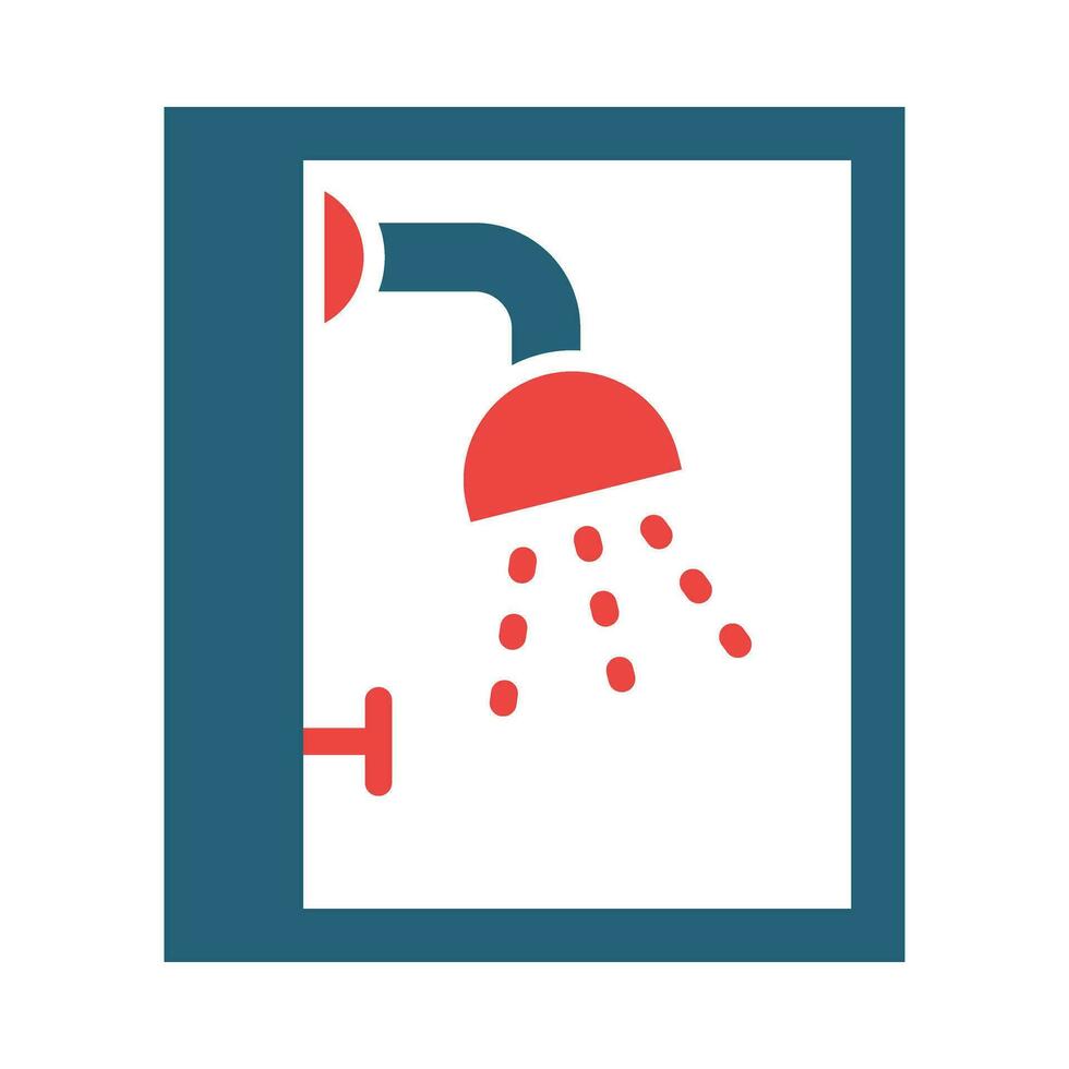Shower Glyph Two Color Icon Design vector