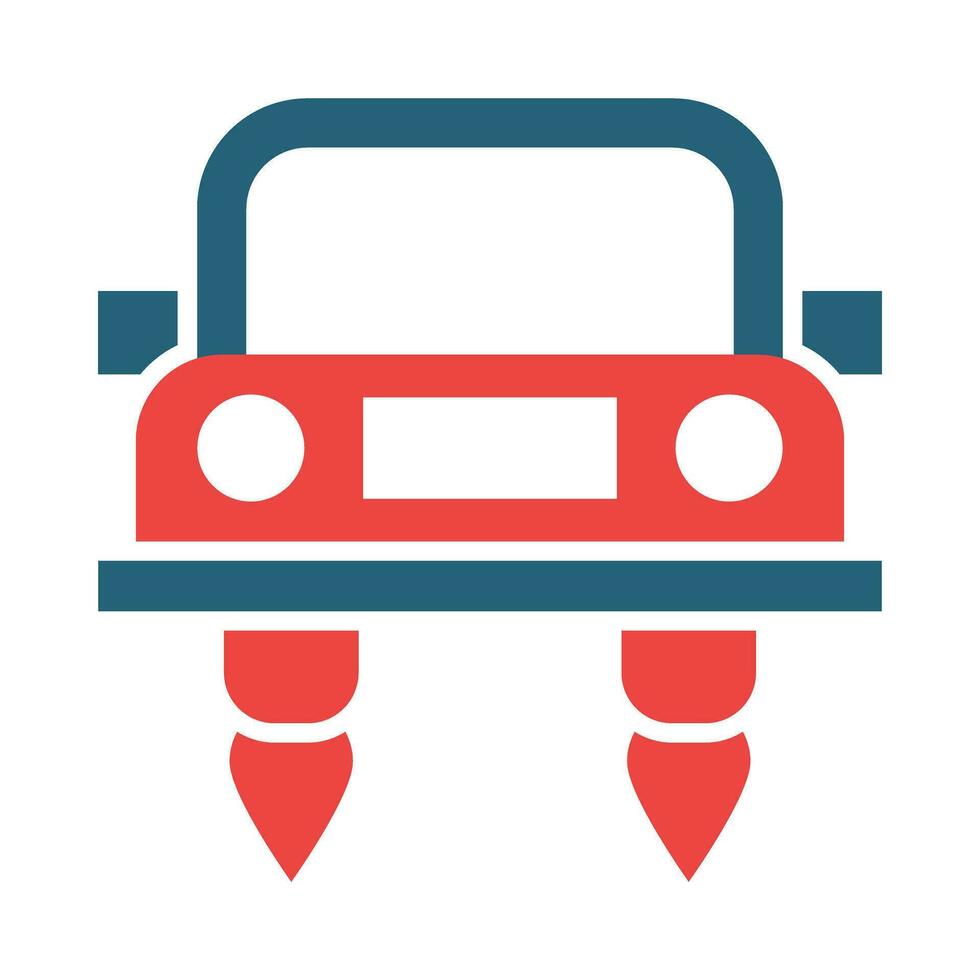 Hover Car Glyph Two Color Icon Design vector