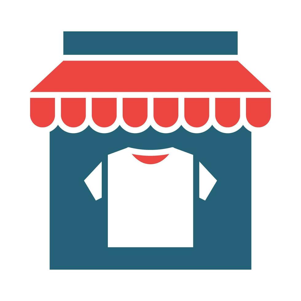 Clothes Shop Glyph Two Color Icon Design vector