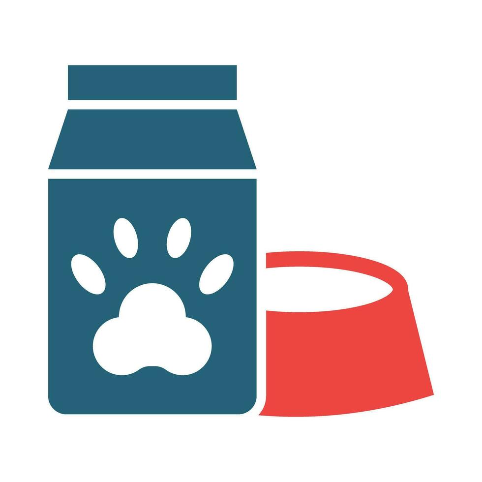 Dog Food Glyph Two Color Icon Design vector