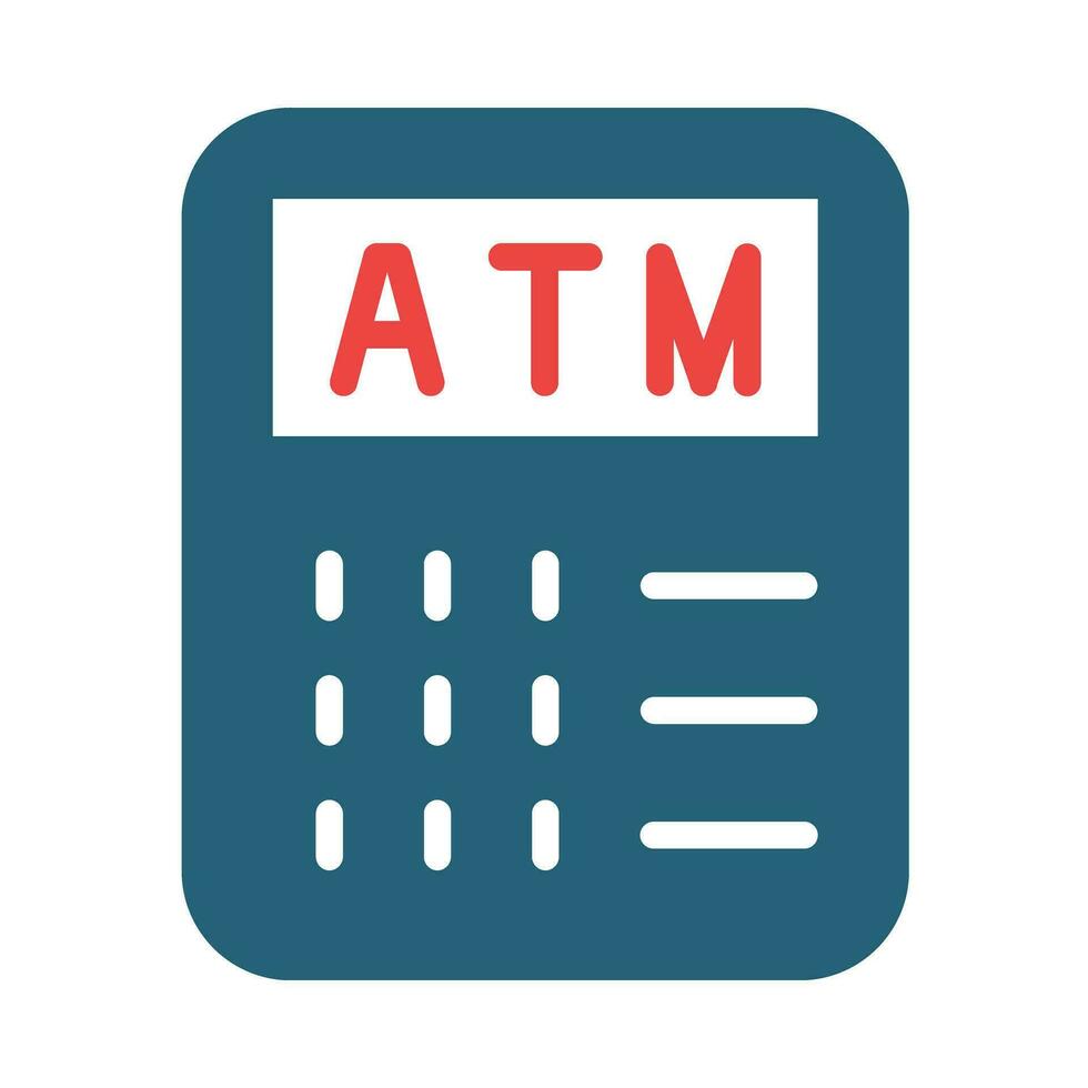 Atm Glyph Two Color Icon Design vector
