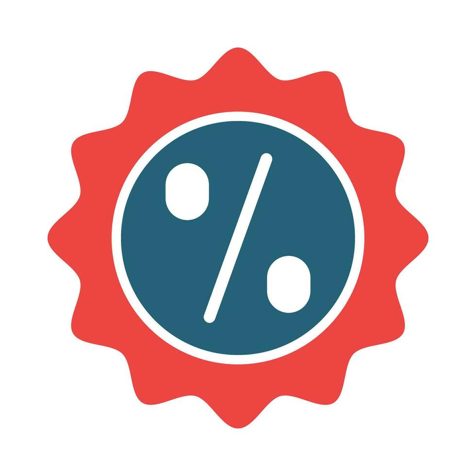 Discount Badge Glyph Two Color Icon Design vector