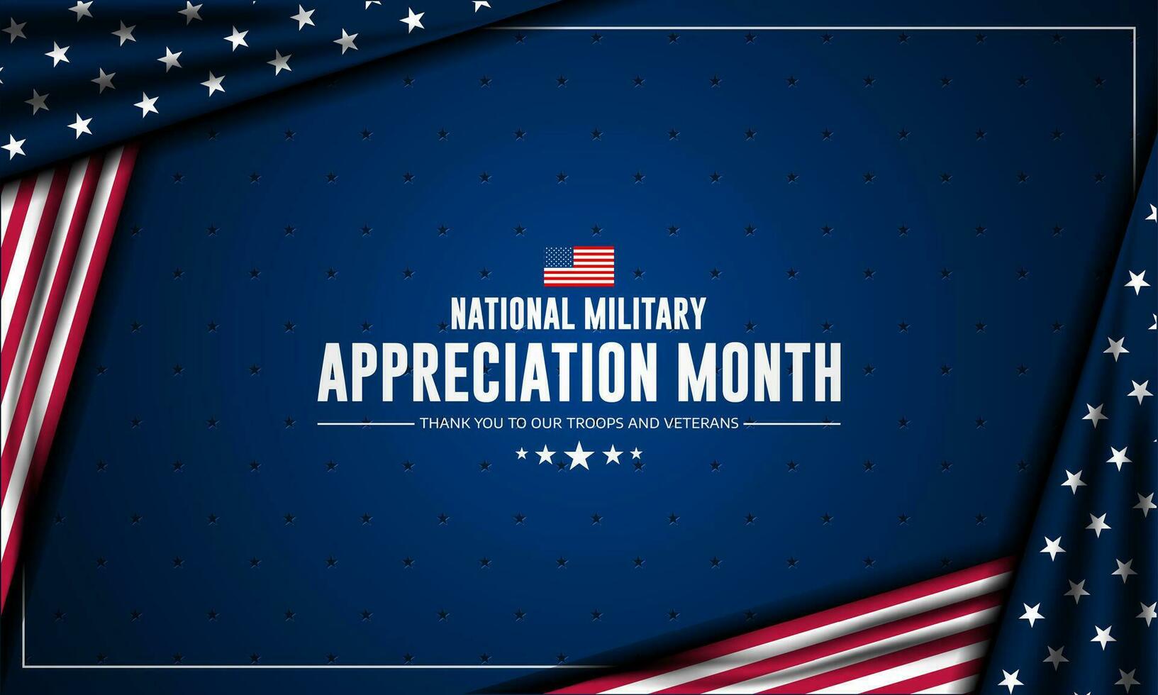 Happy national military appreciation month background vector