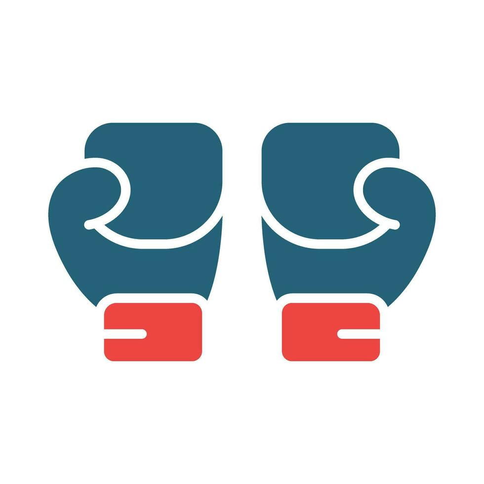 Boxing Gloves Glyph Two Color Icon Design vector