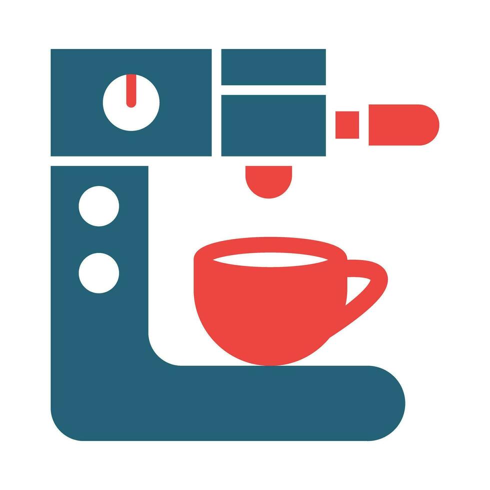 Coffee Machine Glyph Two Color Icon Design vector