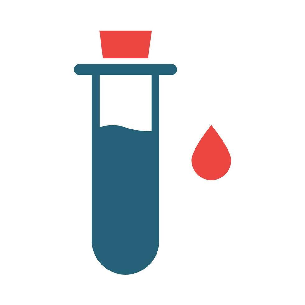 sangre prueba glifo dos color icono diseño vector