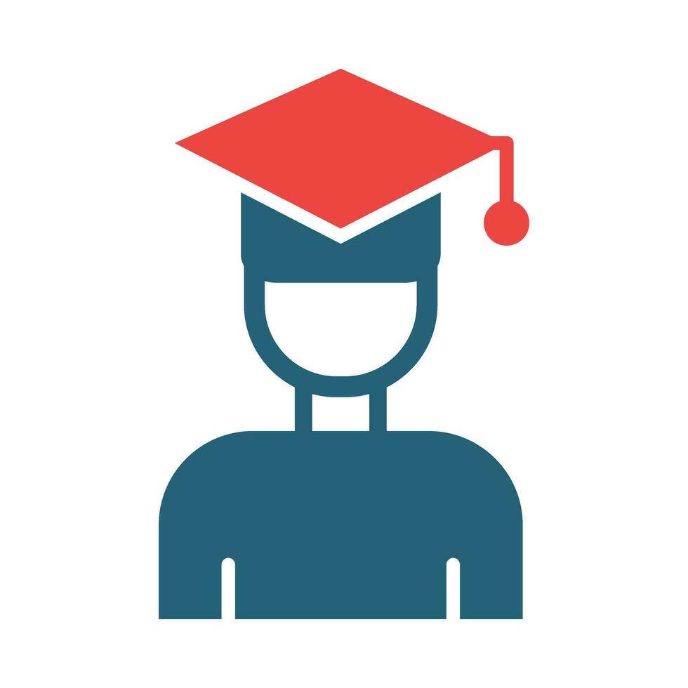 Student Glyph Two Color Icon Design vector