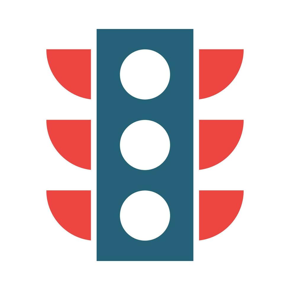 Traffic Light Glyph Two Color Icon Design vector