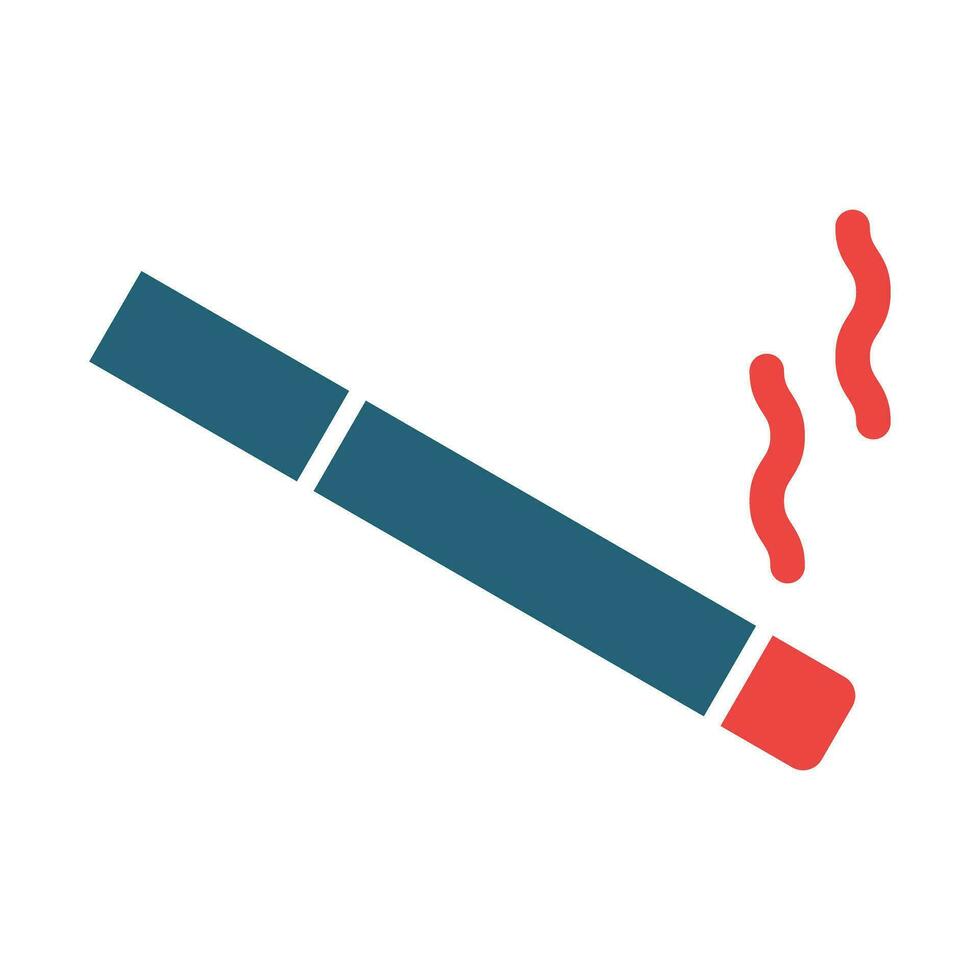 Cigarette Glyph Two Color Icon Design vector