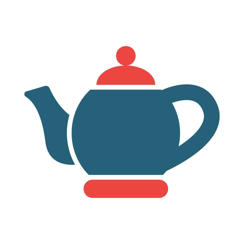 Teapot Glyph Two Color Icon Design vector